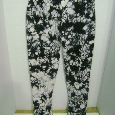 Women's Size S/M Leggings Seamless High-Waist Black/White Tie-Dye - Xhilaration